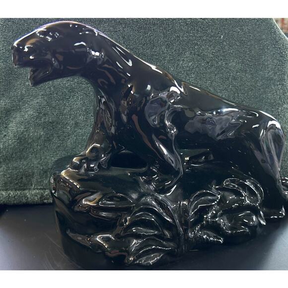 1950s Black Panther Ceramic TV Lamp MCM - Picture 3 of 15